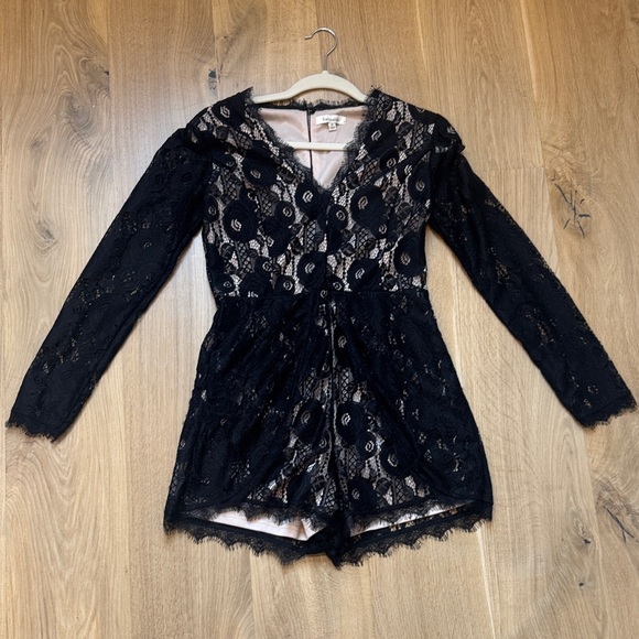 Francesca's Collections Pants - Francesca's Collections Black Lace Jumpsuit